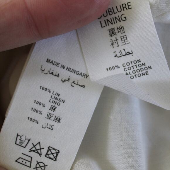 NWT Bonpoint Linen Gold Sleeveless Ruffle Dress Lined Girls Size 12 - Picture 8 of 8